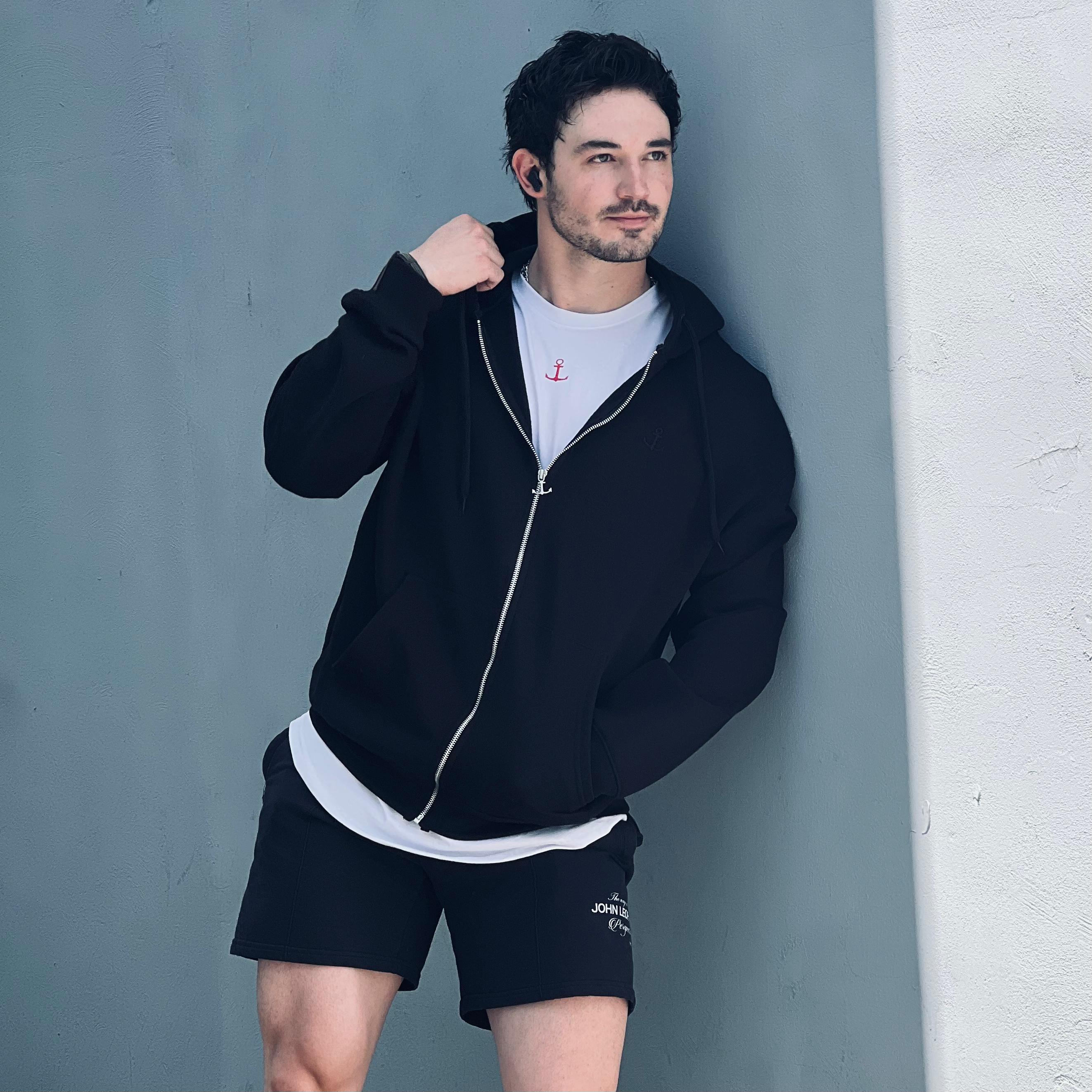 Fleece Zip Up Hoodie Black