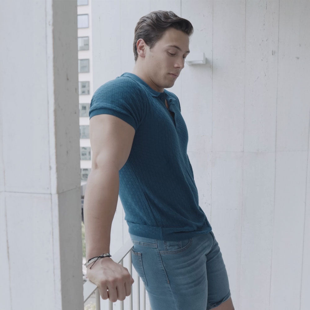 Knitted Connery Polo Dark Indigo