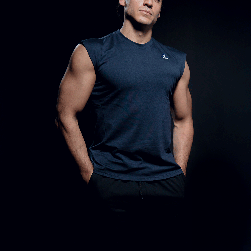 Bodybuilder Tank Navy