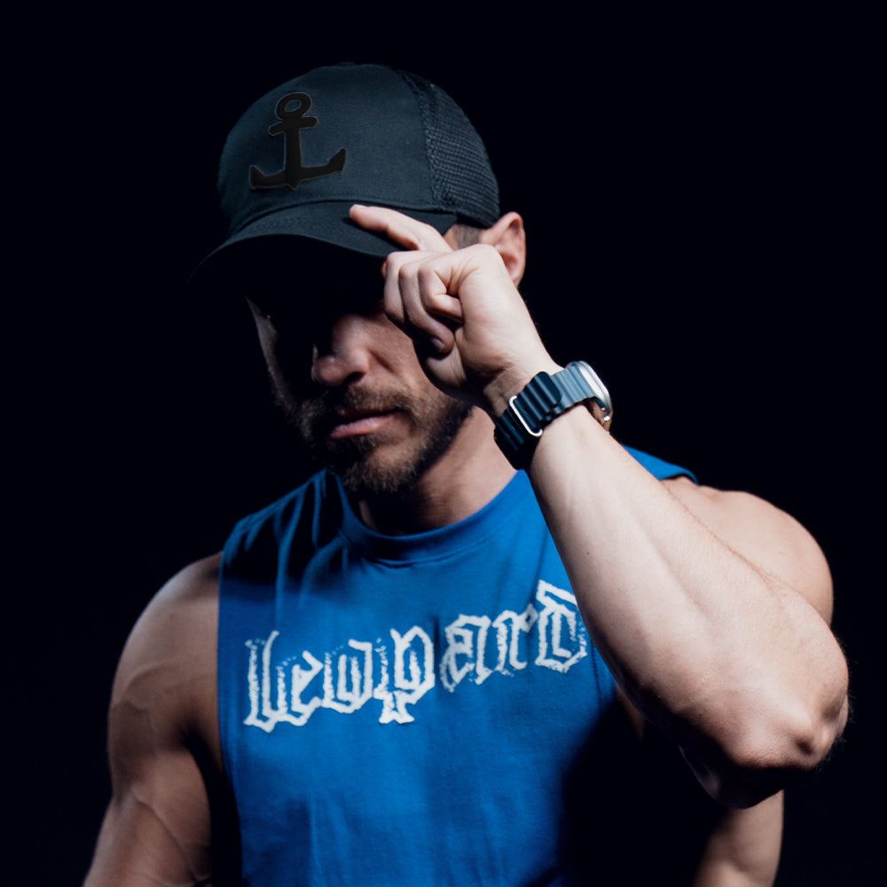 Blue Flat Cap 3D Logo Wine