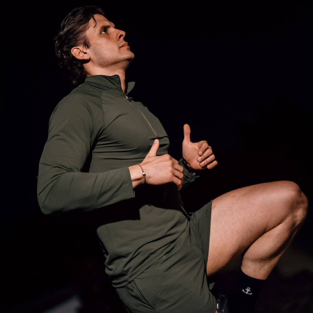 Sudadera Ultra Ligera Motion Series 1/4 Zip Olive