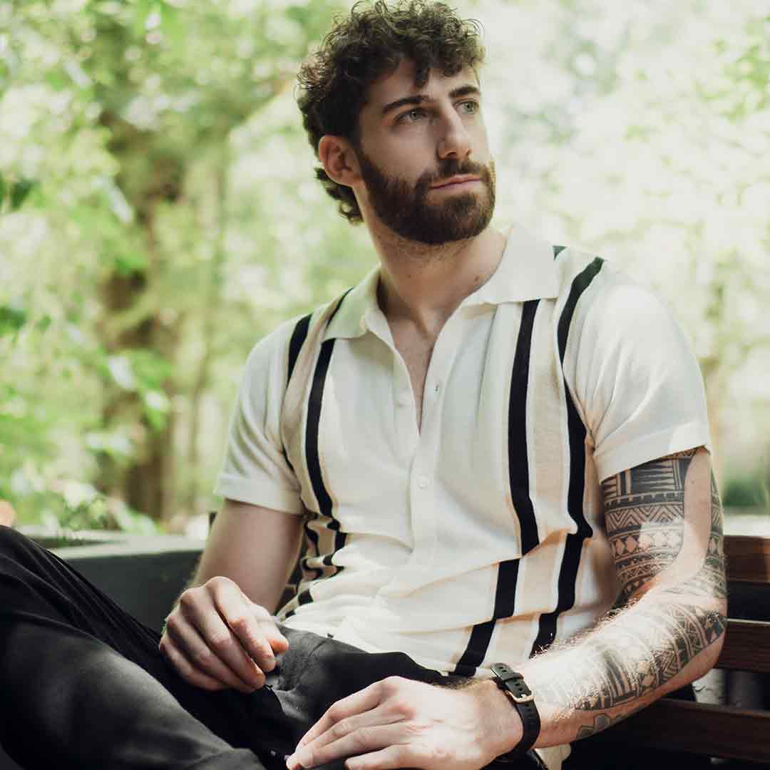Retro Knitted Shirt Off White