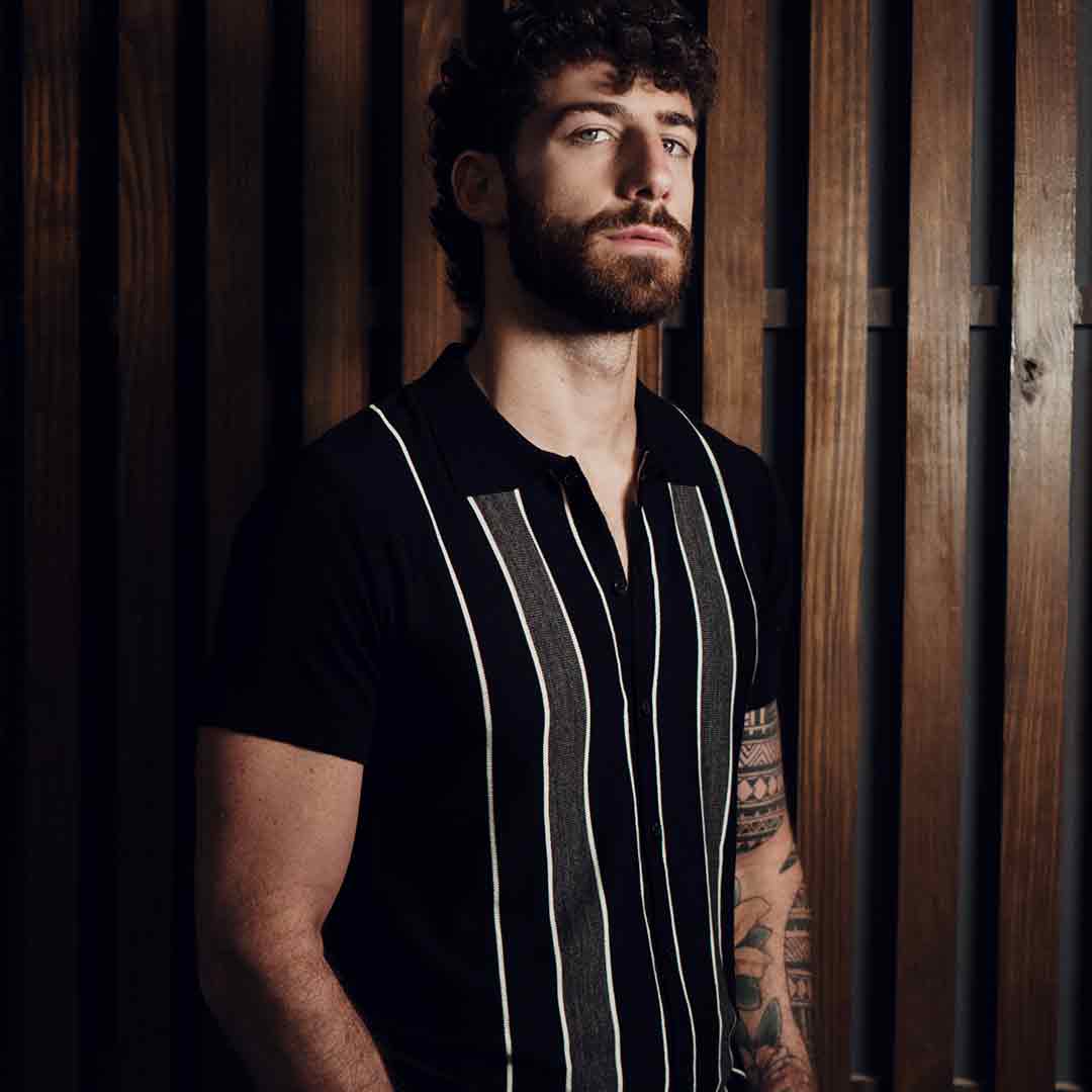 Retro Knitted Shirt Black