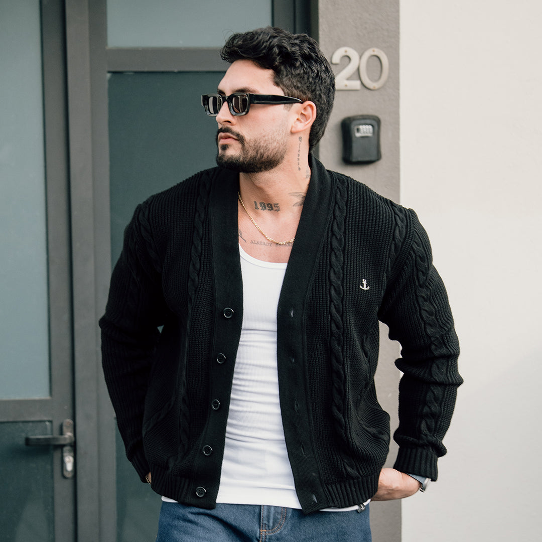 Oldman Sweater Cardigan Knitwear Black