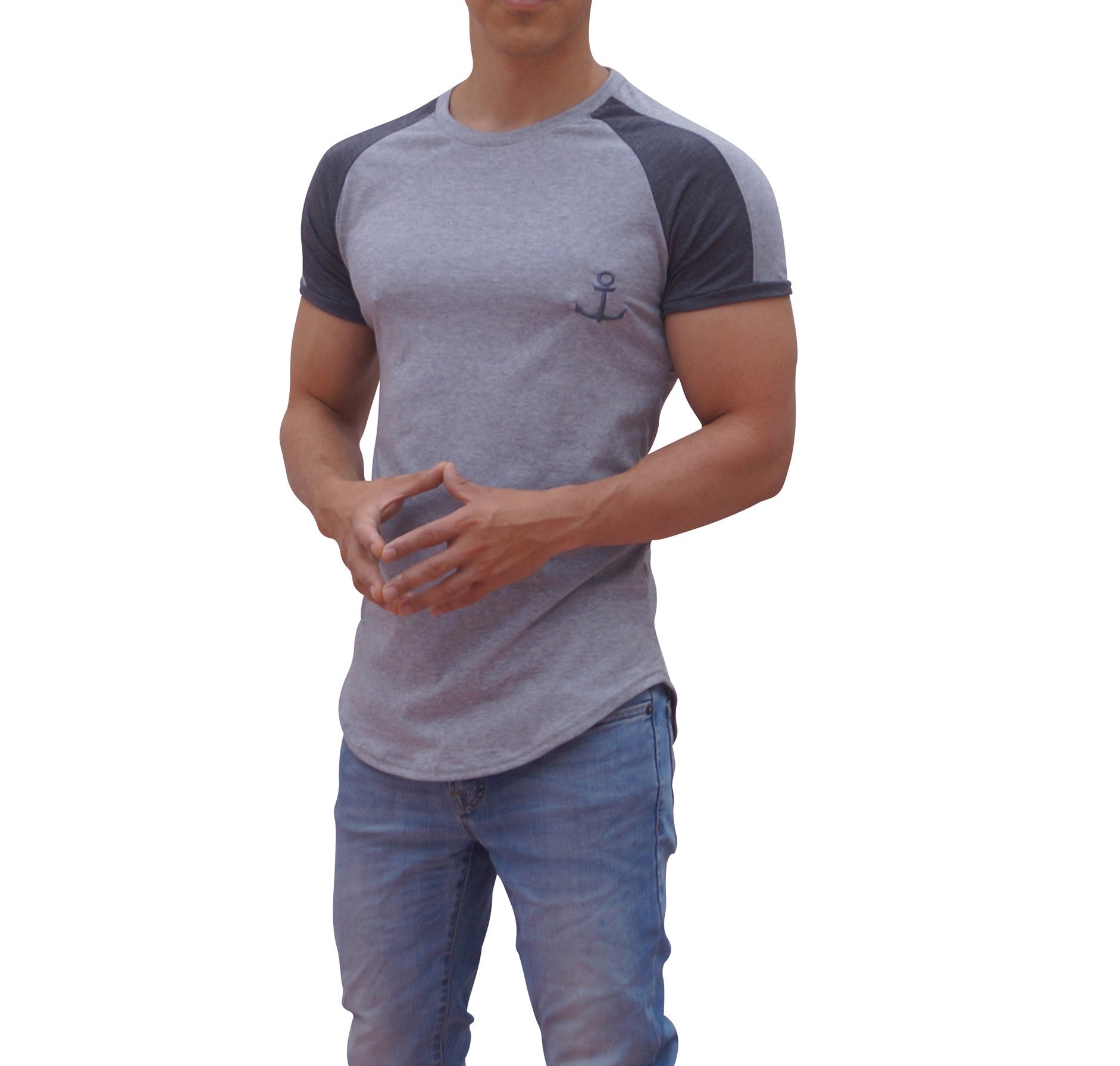 Jasper Gray Ranglan T-shirt Short Sleeve Jasper Gray Stripe
