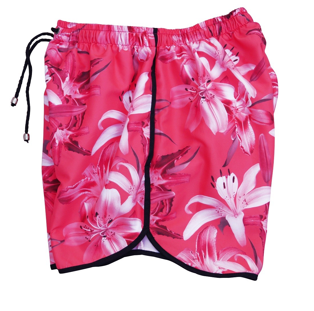 Traje De Baño Rosa Estampado Lirios