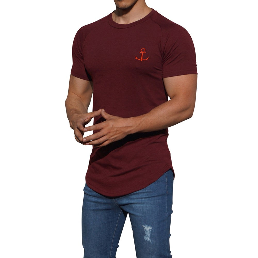 Playera Ranglan Vino Manga Corta Vino Con Logo