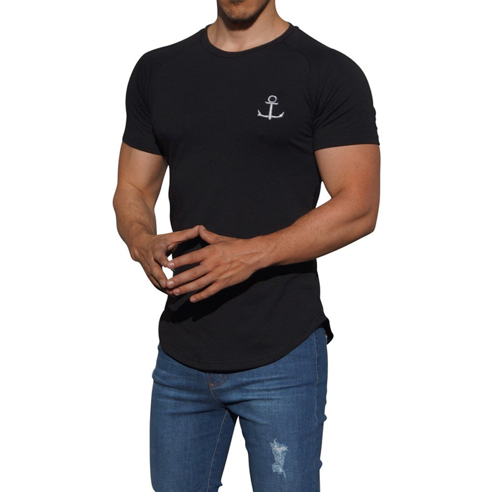 Black Short Sleeve Raglan T-shirt