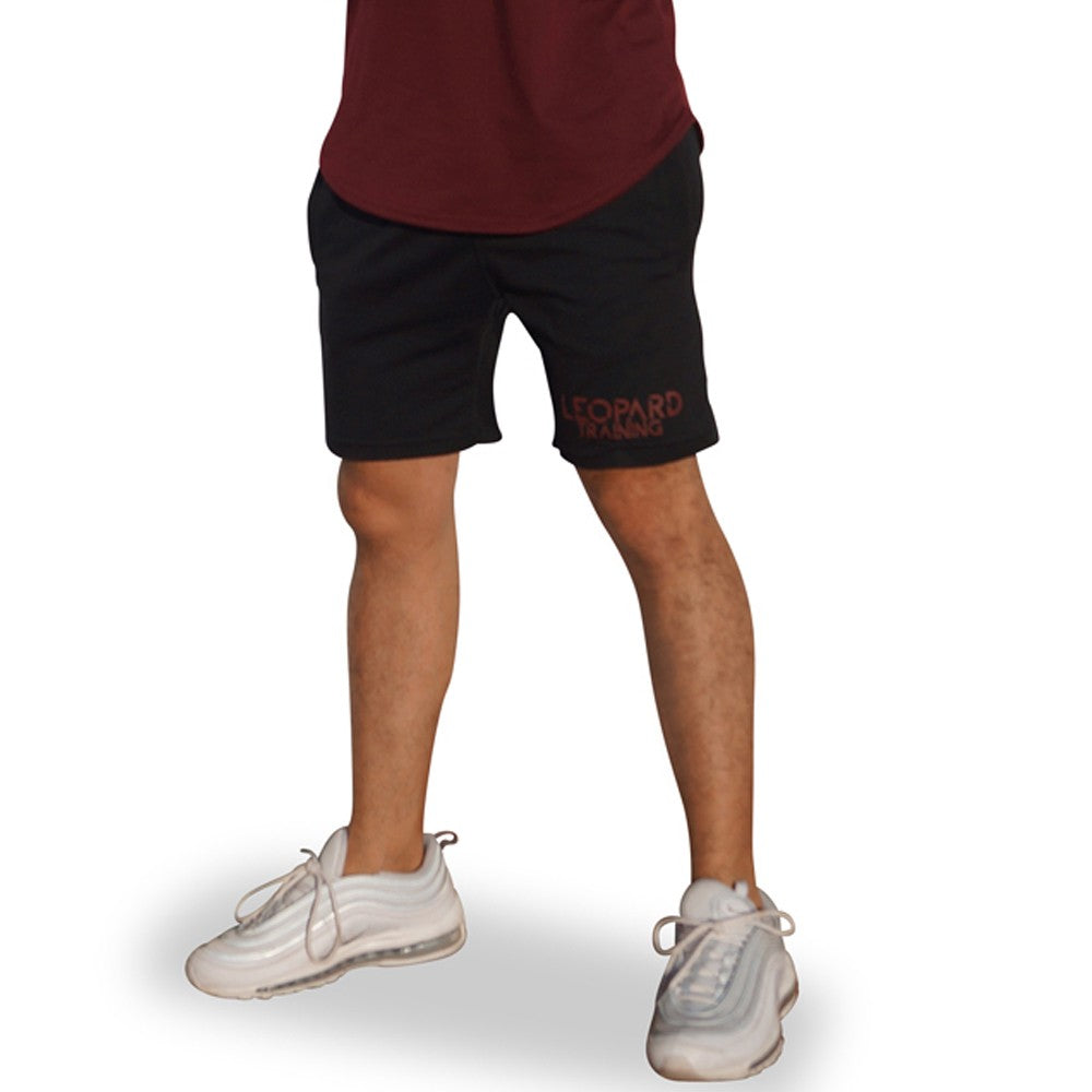 Gym Short Black Logo Stripes Wine