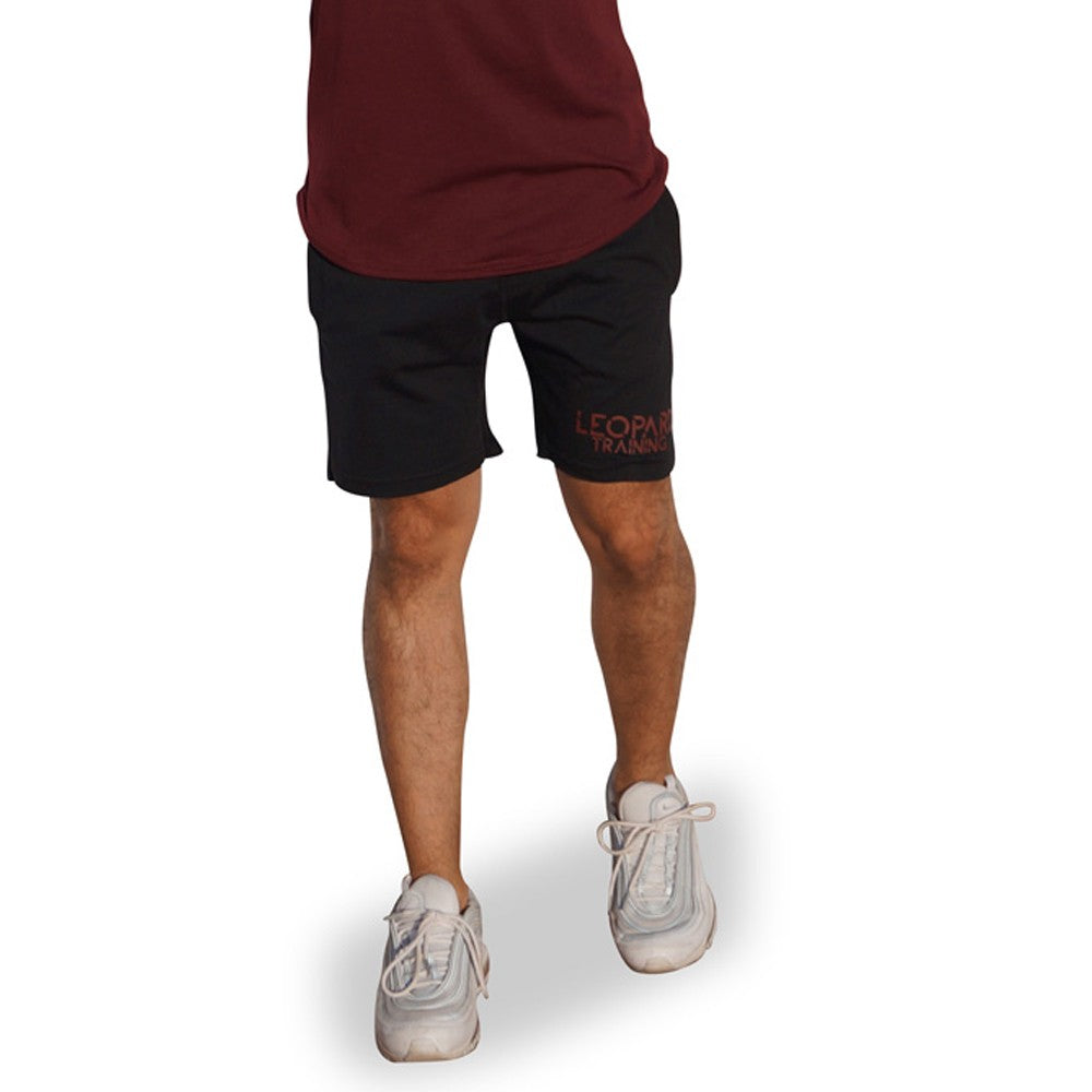 Gym Short Black Logo Stripes Wine