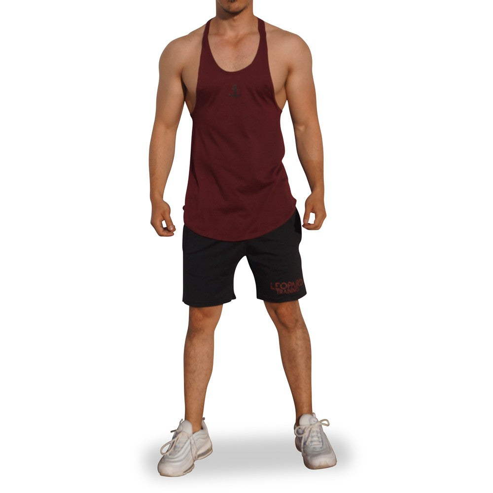 Gym Stringer Tank Wine Black Anchor