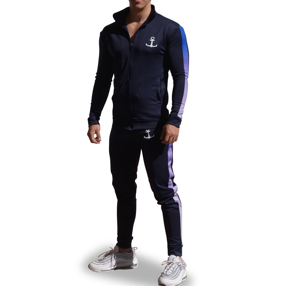 Elite Track Suit Pants Navy Strip Gradient