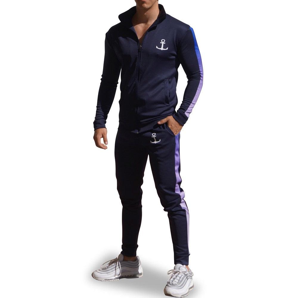 Elite Track Suit Pants Navy Strip Gradient