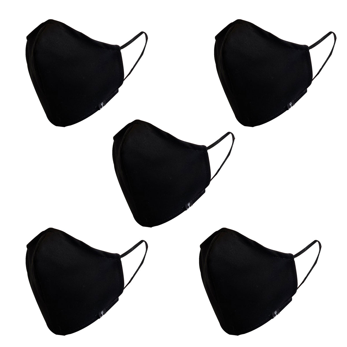 Face Masks 5 Pack Black