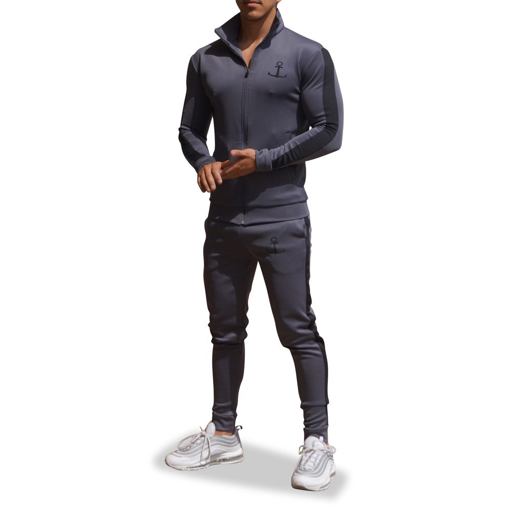 Elite Tracksuit Pants Gris Franja Negra