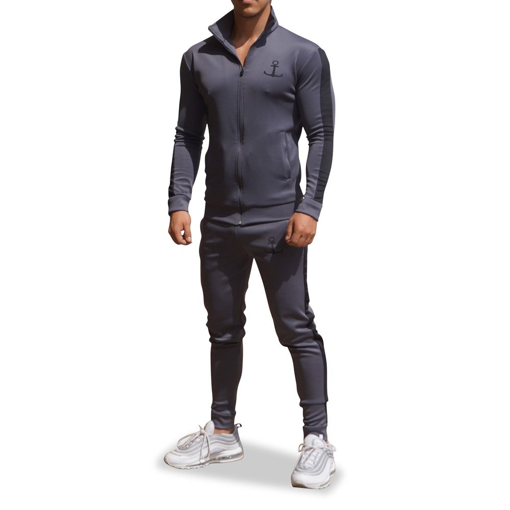 Elite Tracksuit Pants Gris Franja Negra