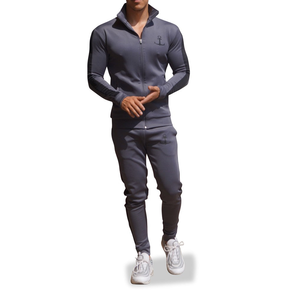 Elite Track Suit Pants Gray Black Stripe