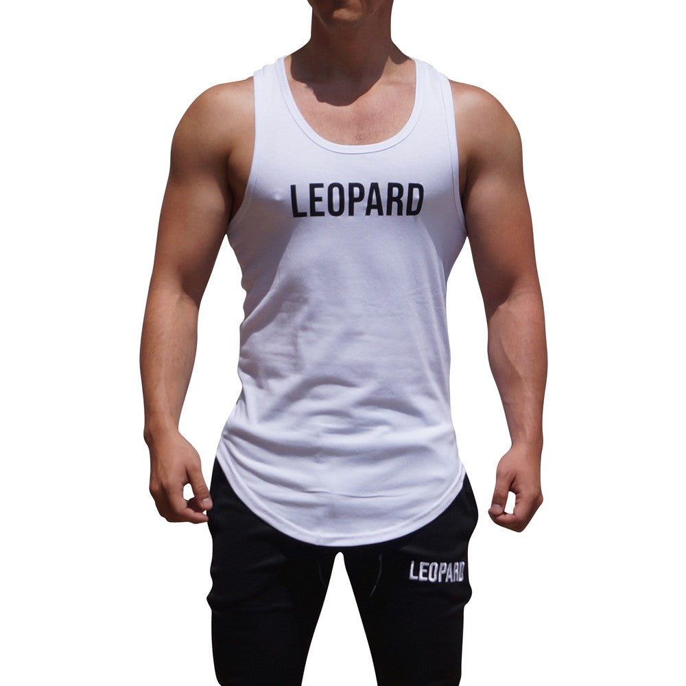 Gym Core Tank White Big Logo Black