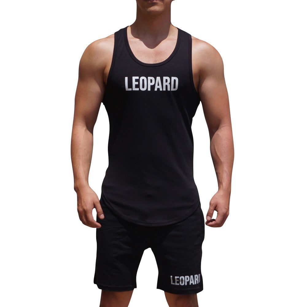 Gym Core Tank Black Big Logo White