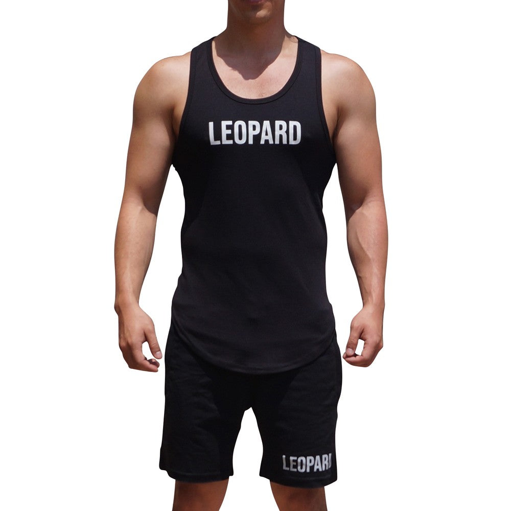 Gym Core Tank Black Big Logo White