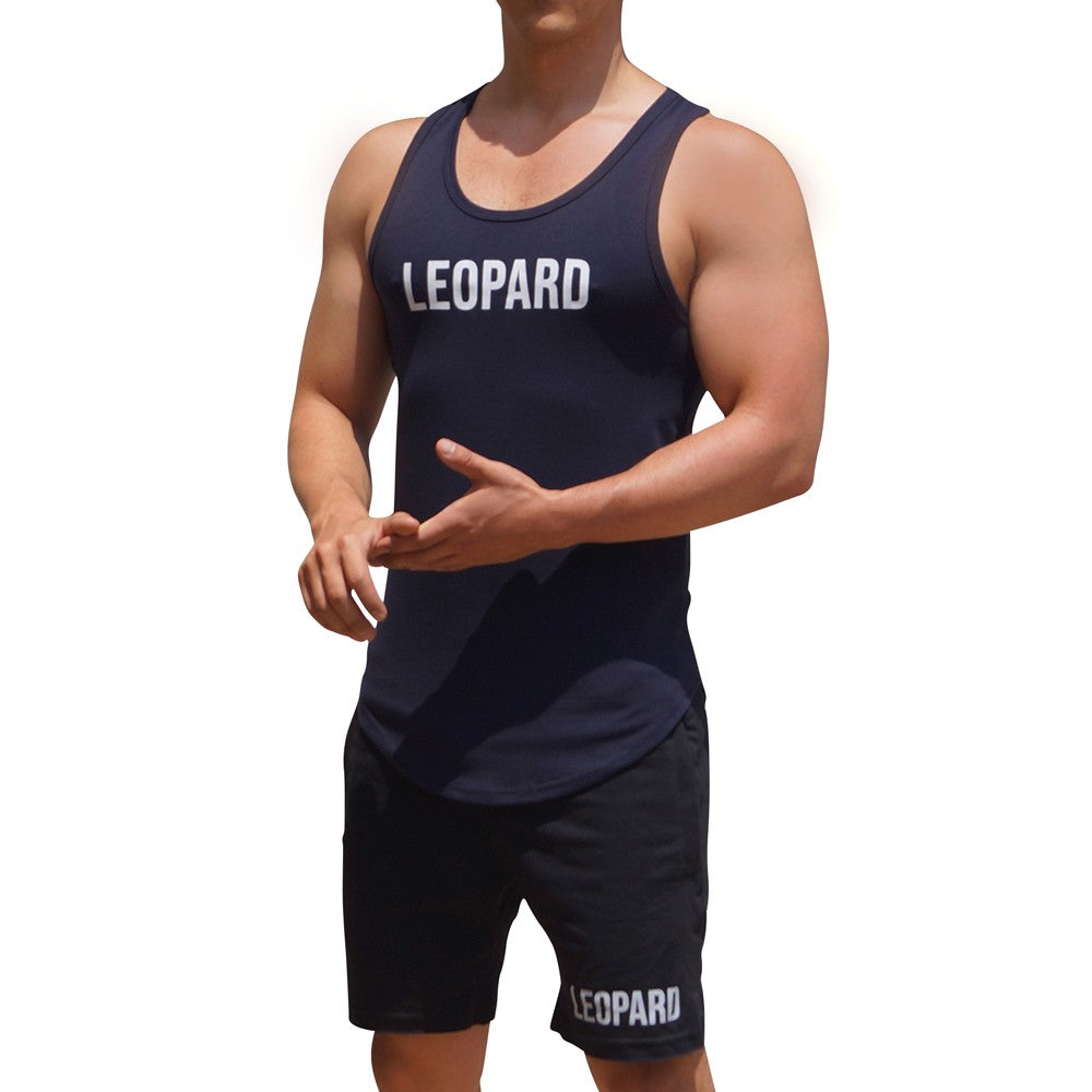 Gym Core Tank Navy Big Logo White