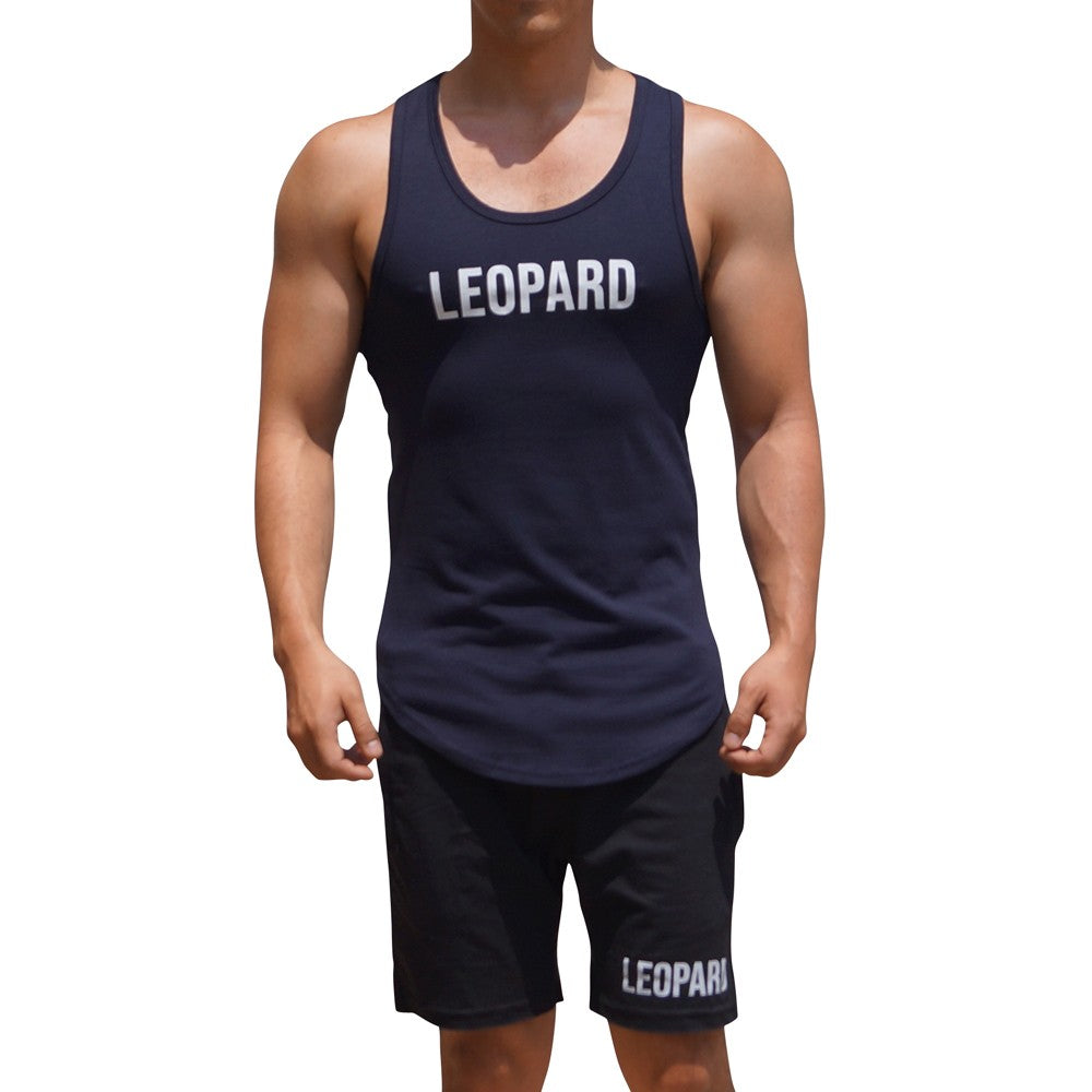 Gym Core Tank Navy Big Logo White
