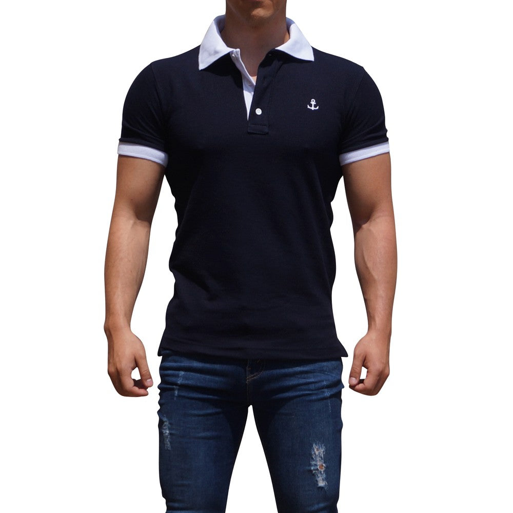 Navy Polo White Logo Navy Sleeves
