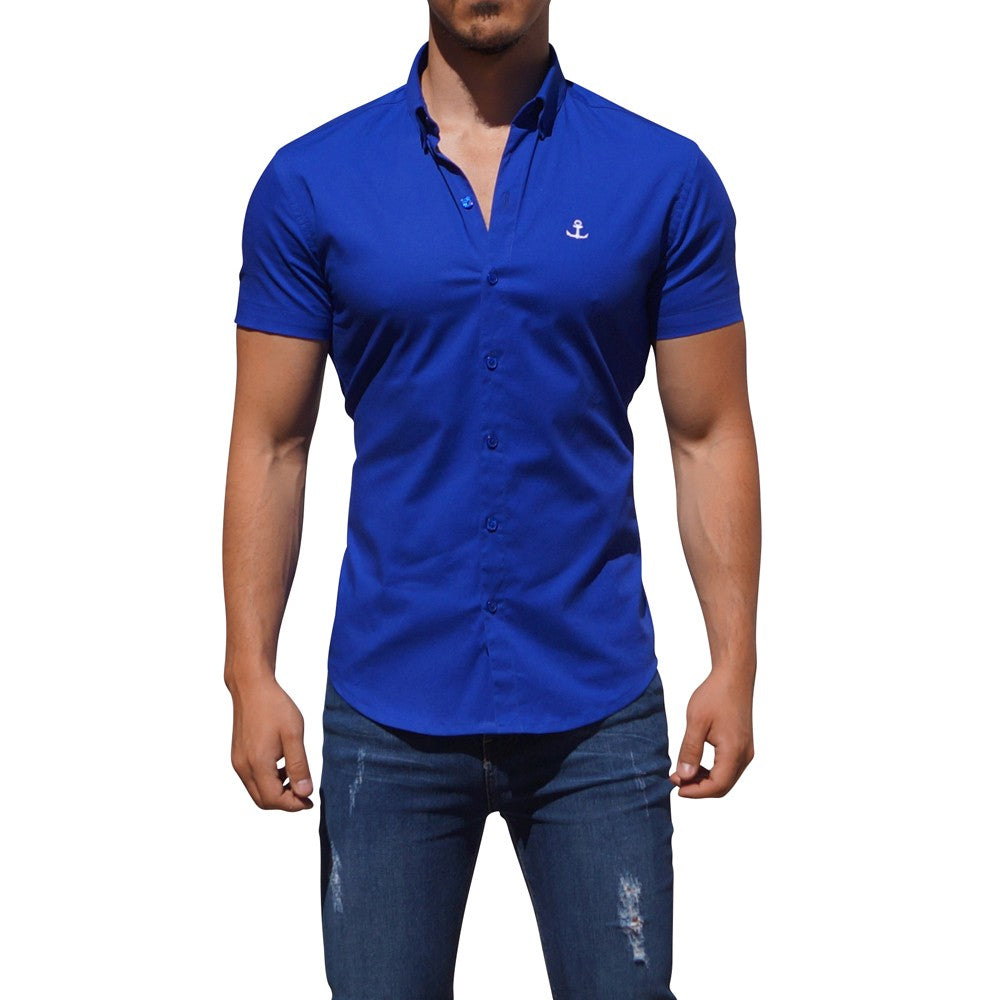 Camisa Azul Rey Manga Corta Rey