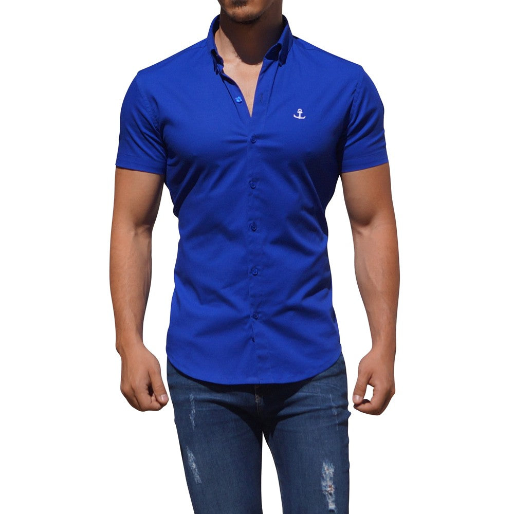 Camisa Azul Rey Manga Corta Rey