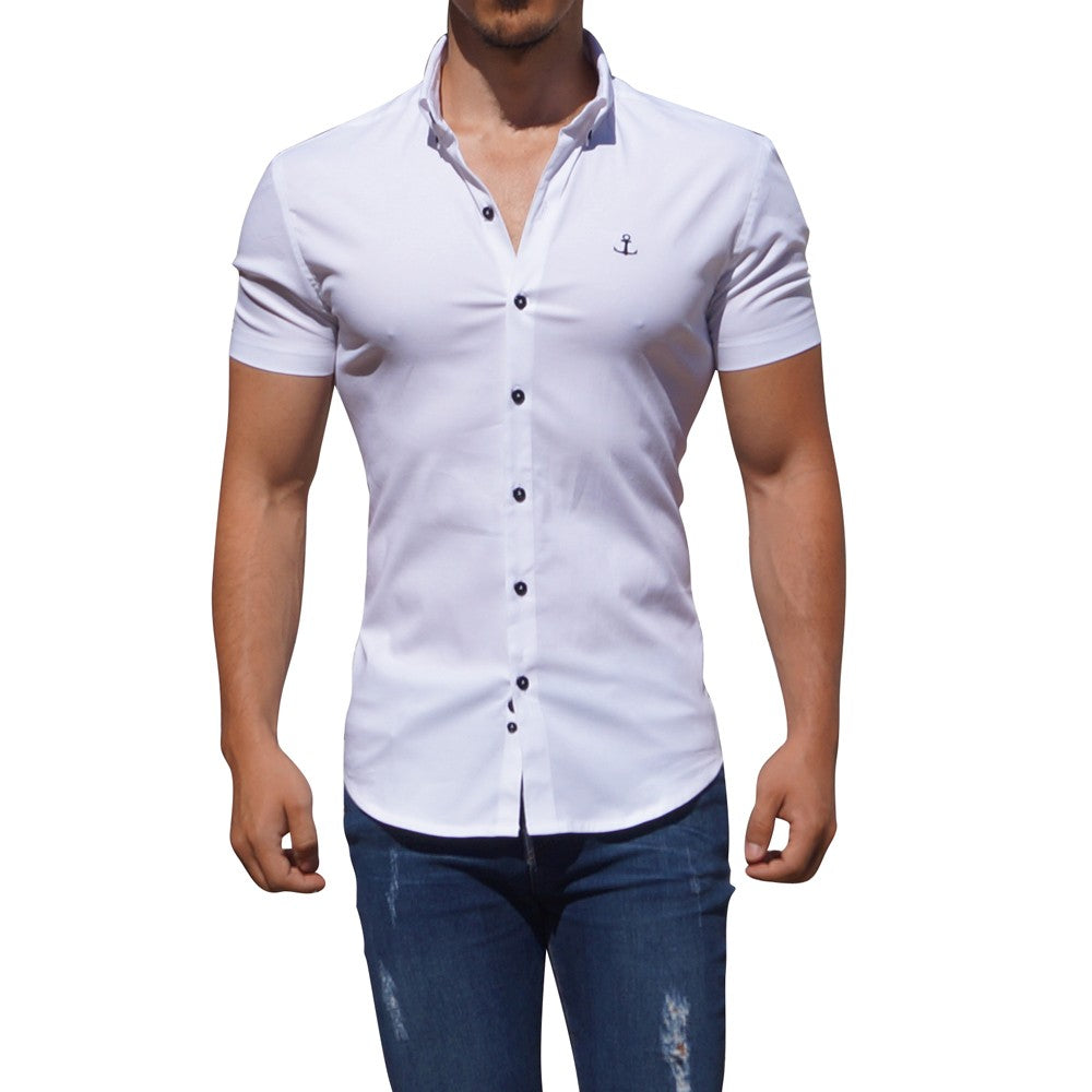 Camisa Blanca Manga Corta Blanco