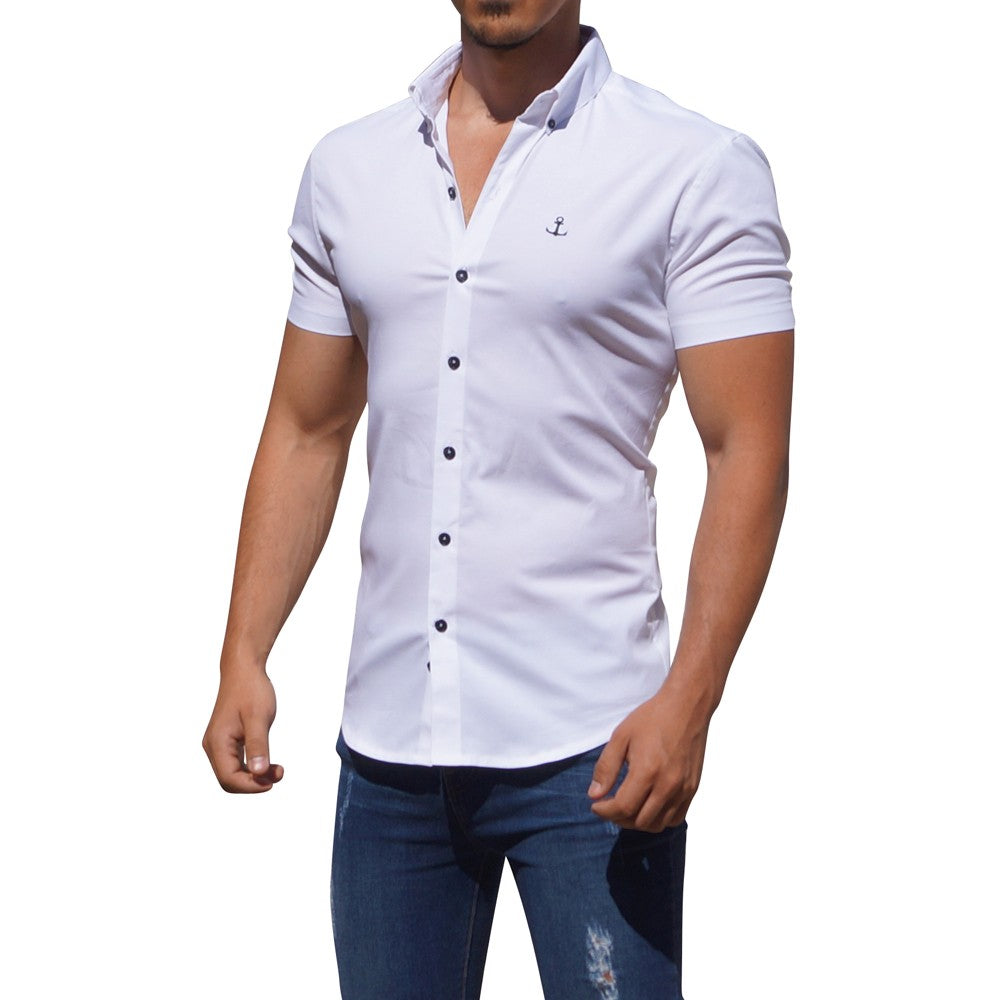 Camisa Blanca Manga Corta Blanco