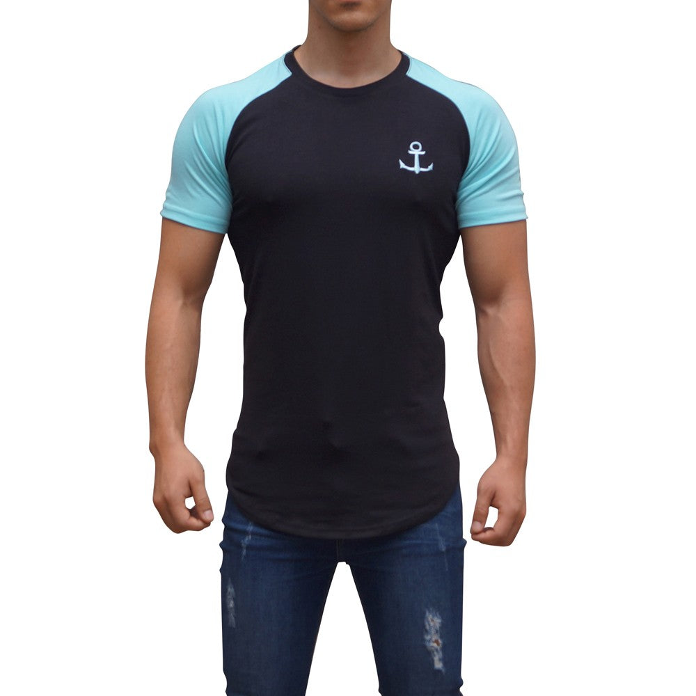 Black Short Sleeve Water Raglan T-shirt