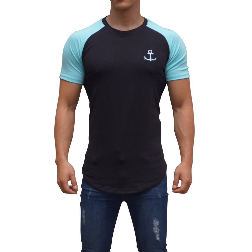 Neon Yellow Short Sleeve Black Raglan T-shirt