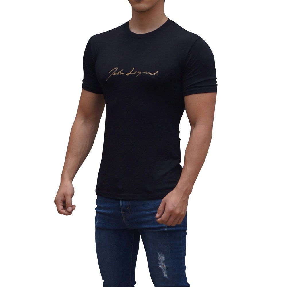 Black Gold Signature Logo Short Sleeve T-Shirt