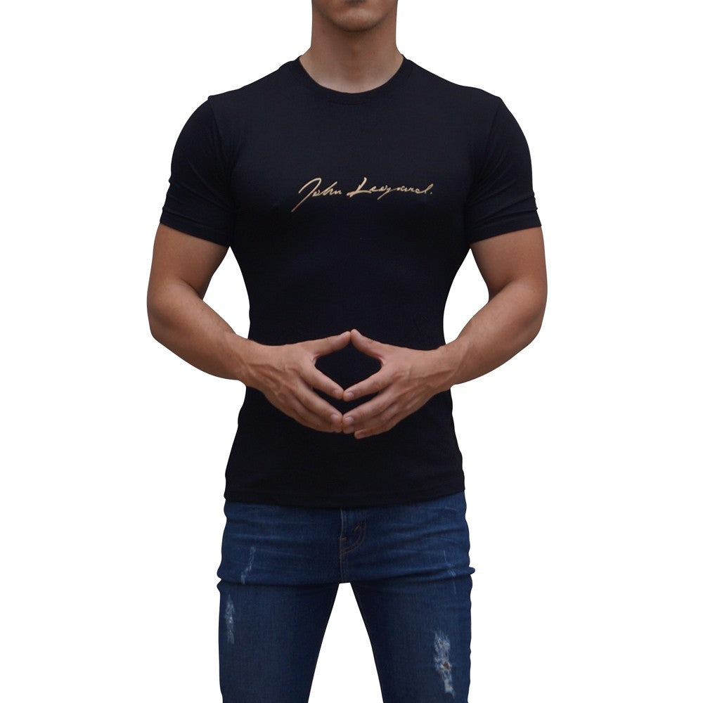 Black Gold Signature Logo Short Sleeve T-Shirt