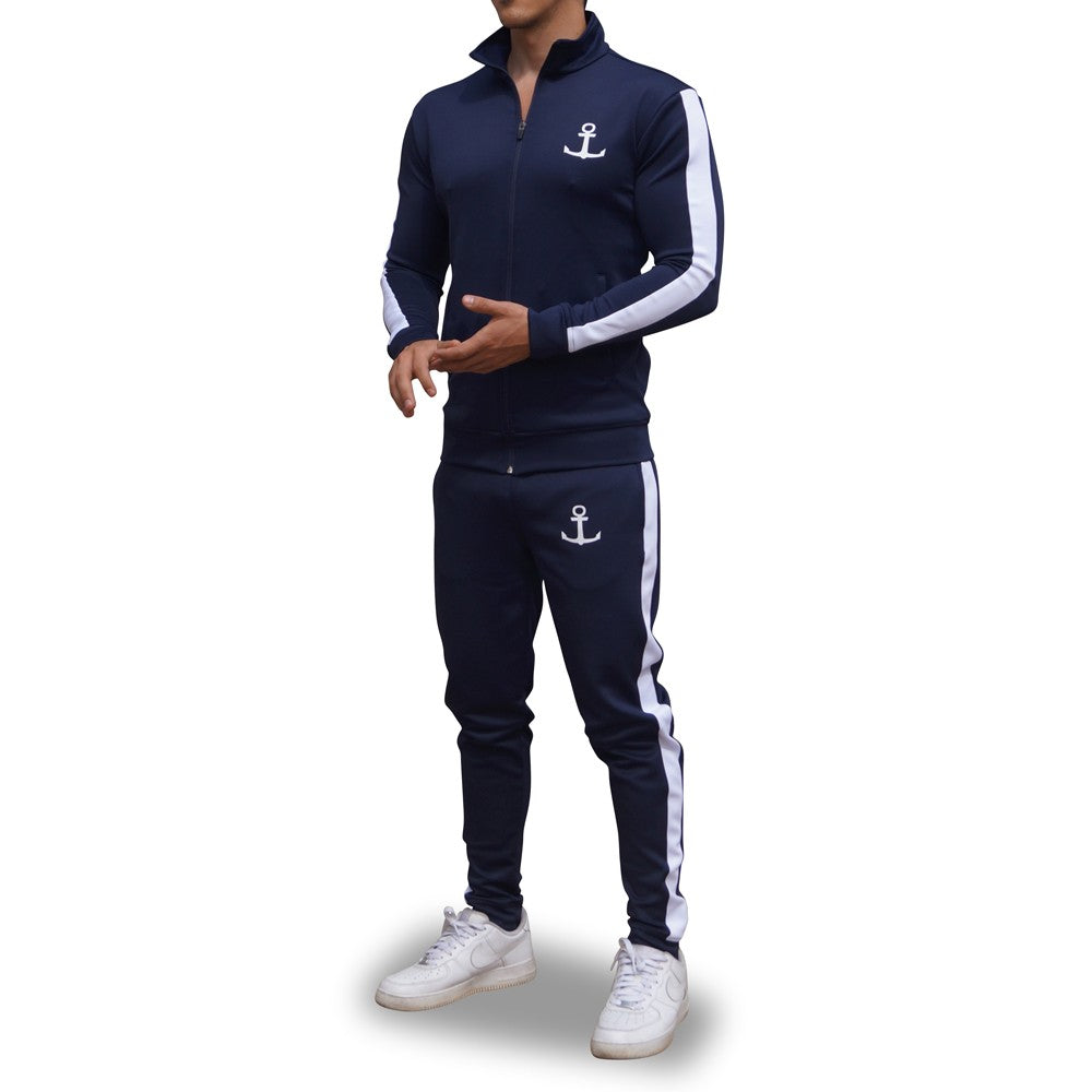 Elite Track Suit Pants Navy White Stripe