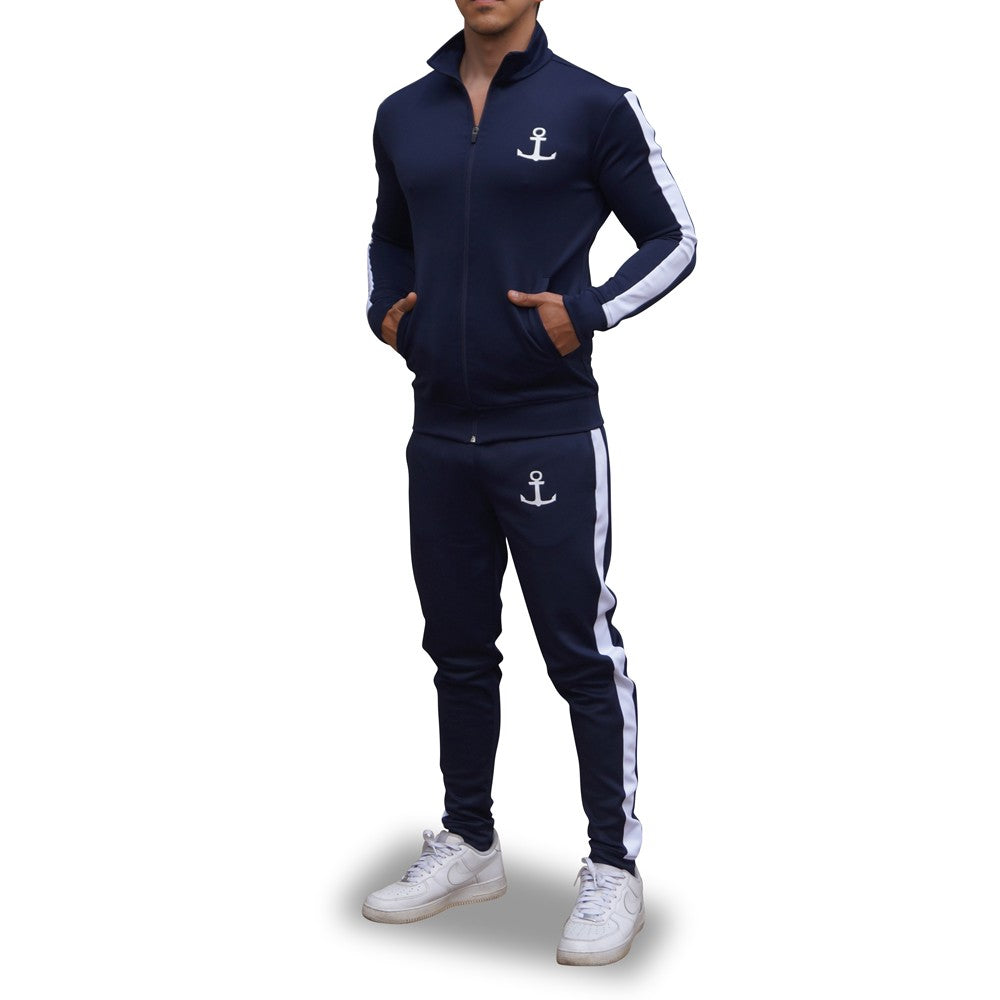 Elite Track Suit Pants Navy White Stripe