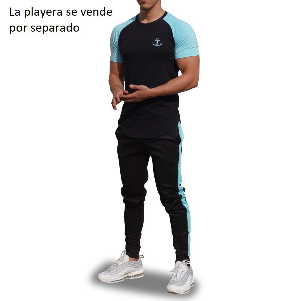 Elite Track Suit Pants Black Stripe Water