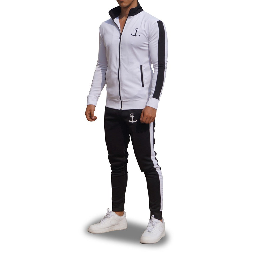 Elite Track Suit Pants Black White Stripe