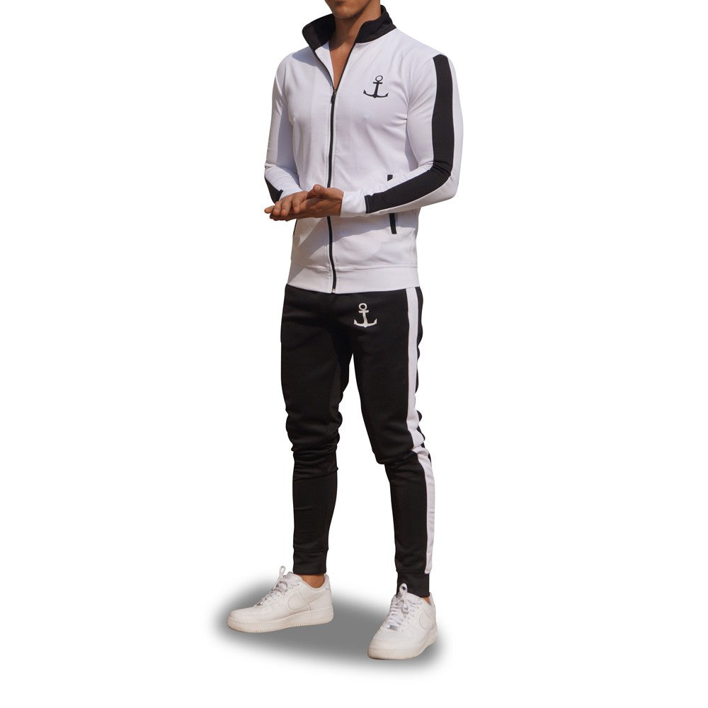 Elite Track Suit Pants Black White Stripe
