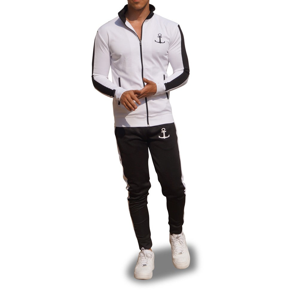 Elite Track Suit Pants Black White Stripe