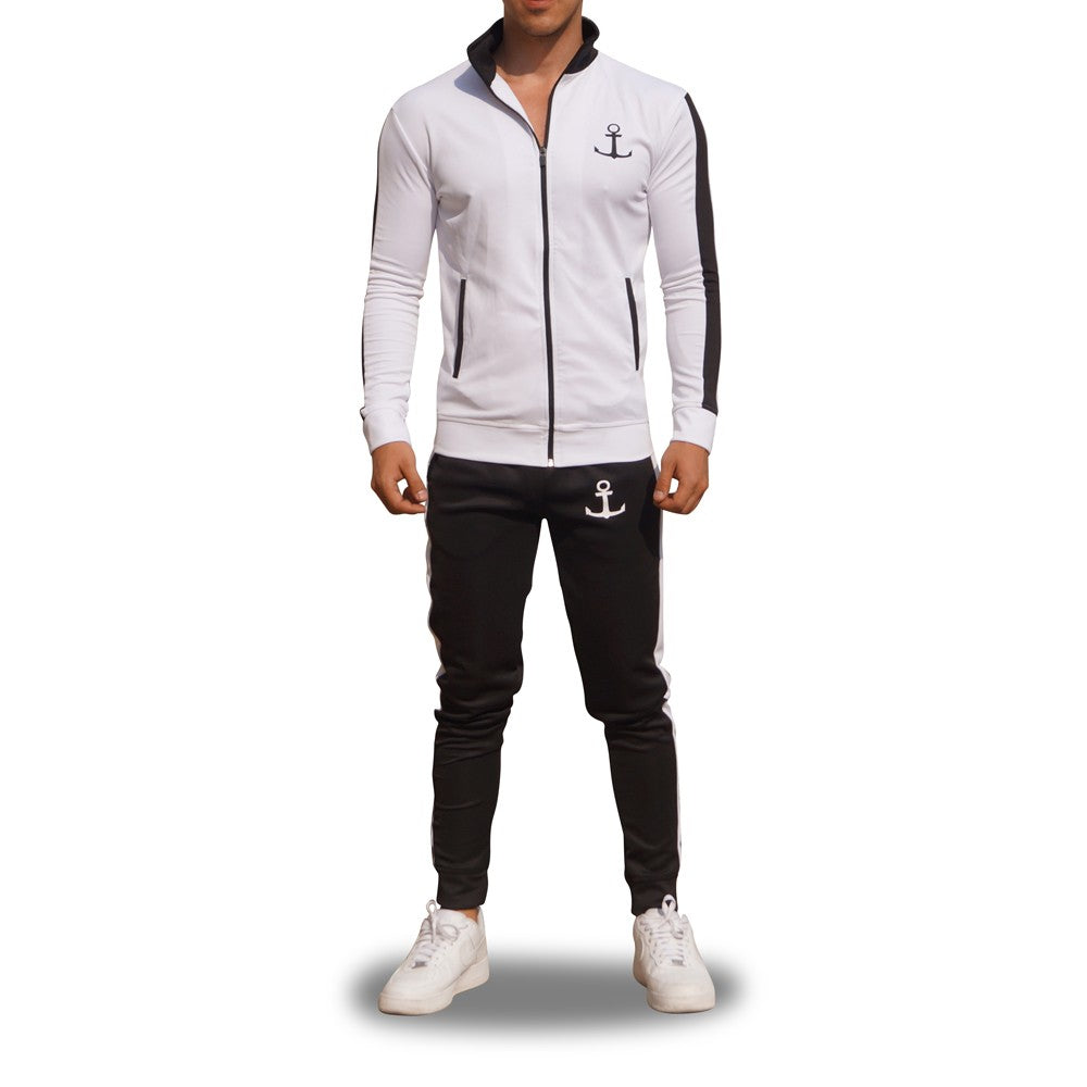 Elite Track Suit Pants Black White Stripe