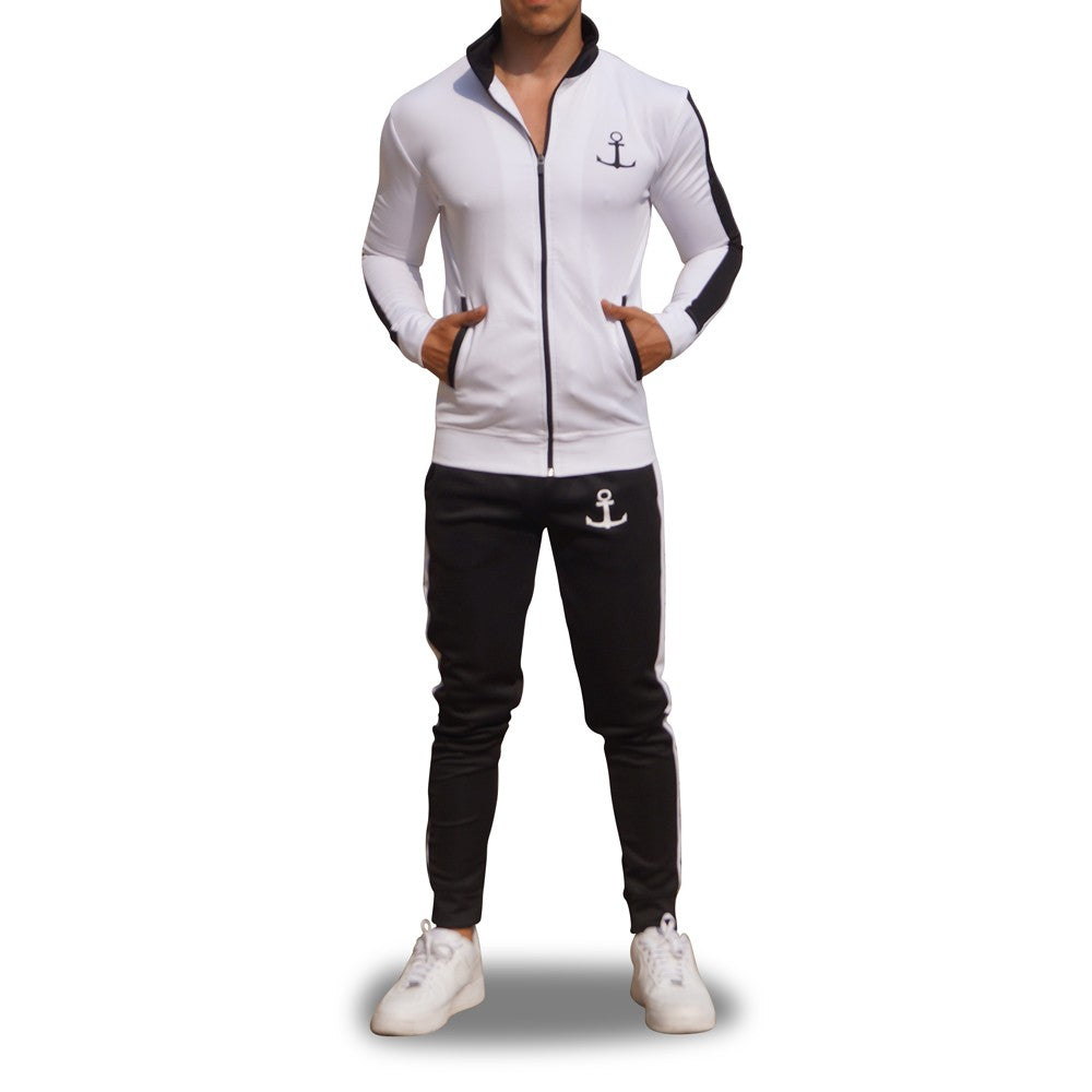 Elite Track Suit Pants Black White Stripe