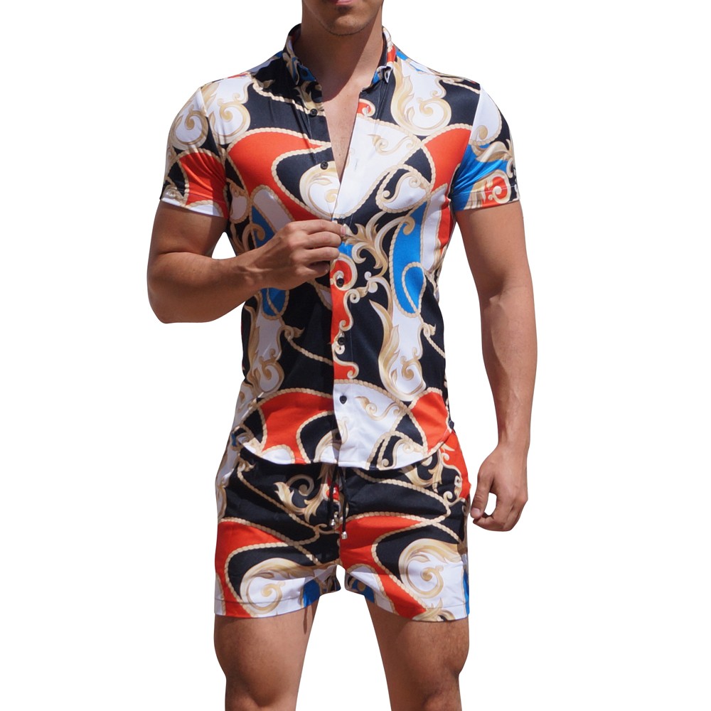 Camisa Manga Corta Golden Baroque Blanco