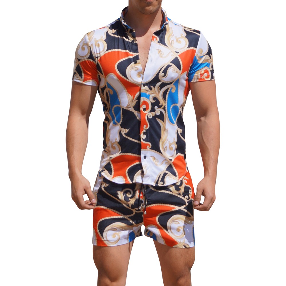 Camisa Manga Corta Golden Baroque Blanco