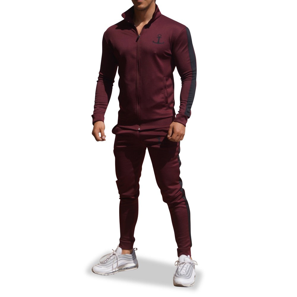 Pants Elite Track Suit Wine Black Stripe
