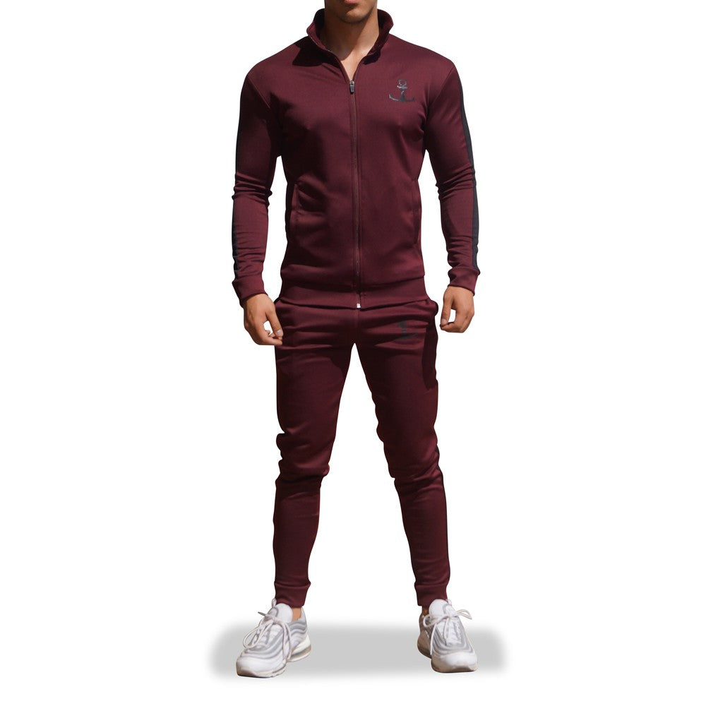 Pants Elite Track Suit Wine Black Stripe