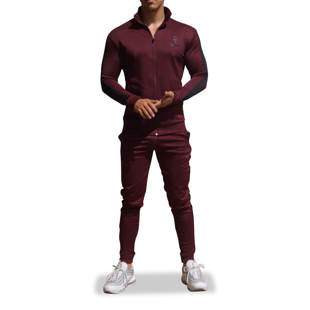 Pants Elite Track Suit Wine Black Stripe