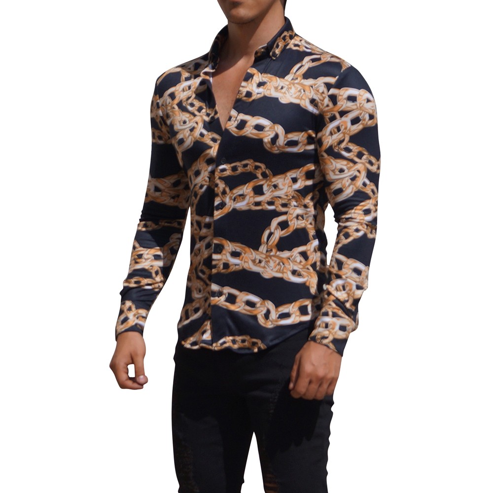 Camisa Manga Larga Big Chain Negro