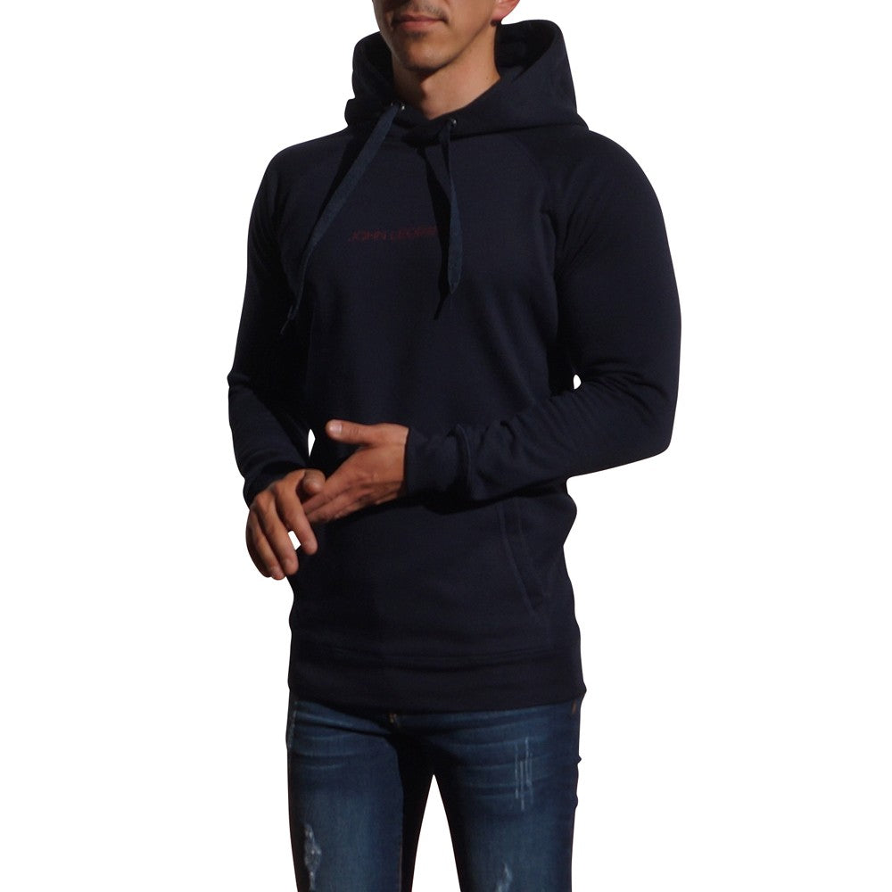 Minimal Navy Logo Red Hoodie Sweatshirt